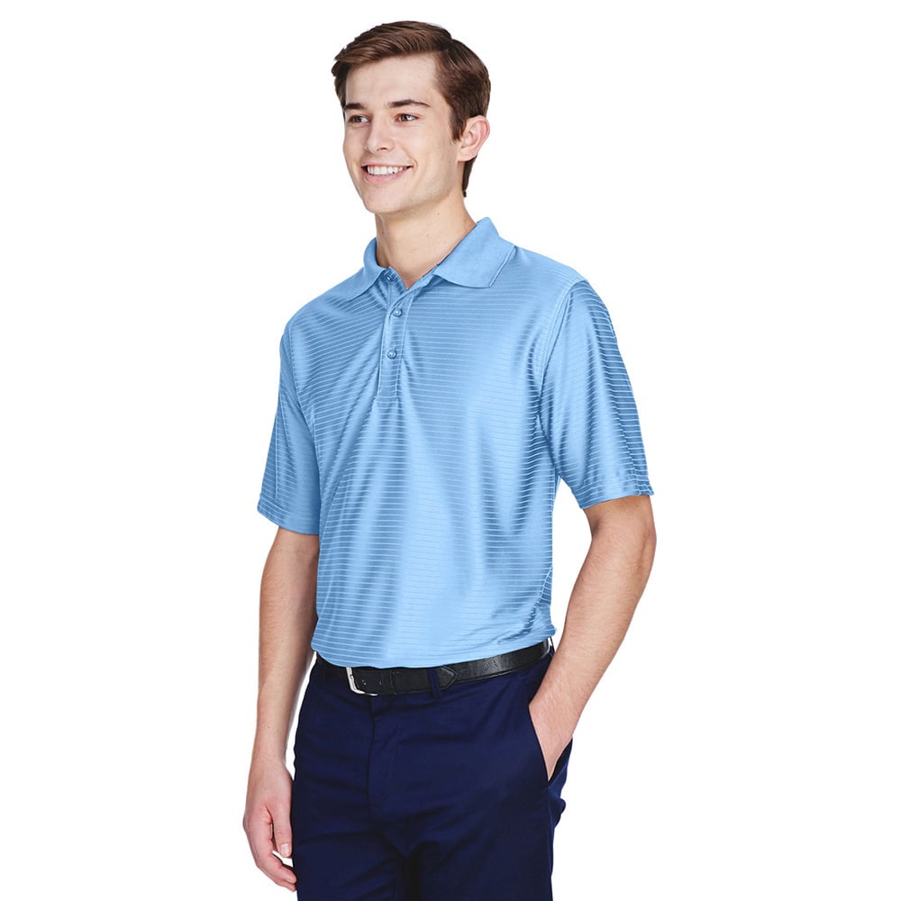 UltraClub Cool & Dry 8413 Men's Performance Polo with Tonal Stripes - Gorvex.com