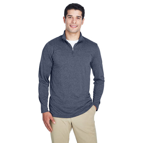 UltraClub Cool & Dry 8618 Men's Heathered Performance Quarter - Zip - Gorvex.com