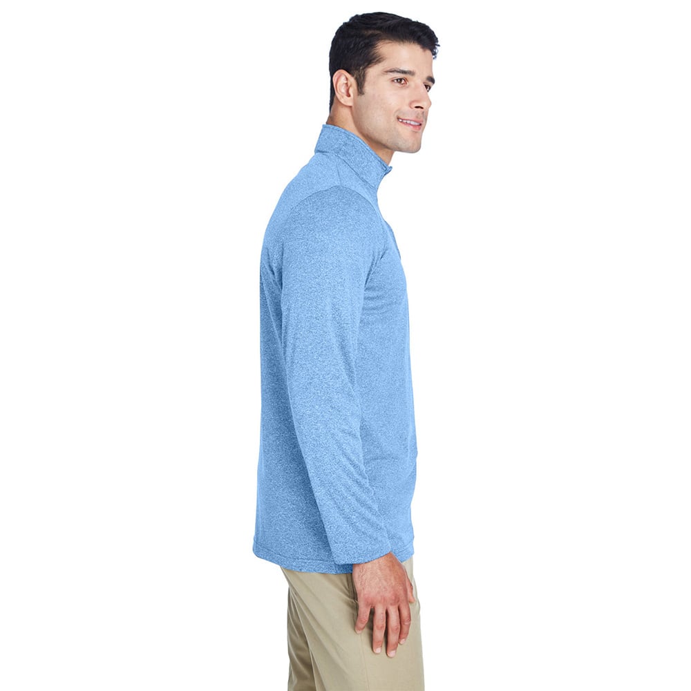 UltraClub Cool & Dry 8618 Men's Heathered Performance Quarter - Zip - Gorvex.com