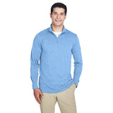 UltraClub Cool & Dry 8618 Men's Heathered Performance Quarter - Zip - Gorvex.com