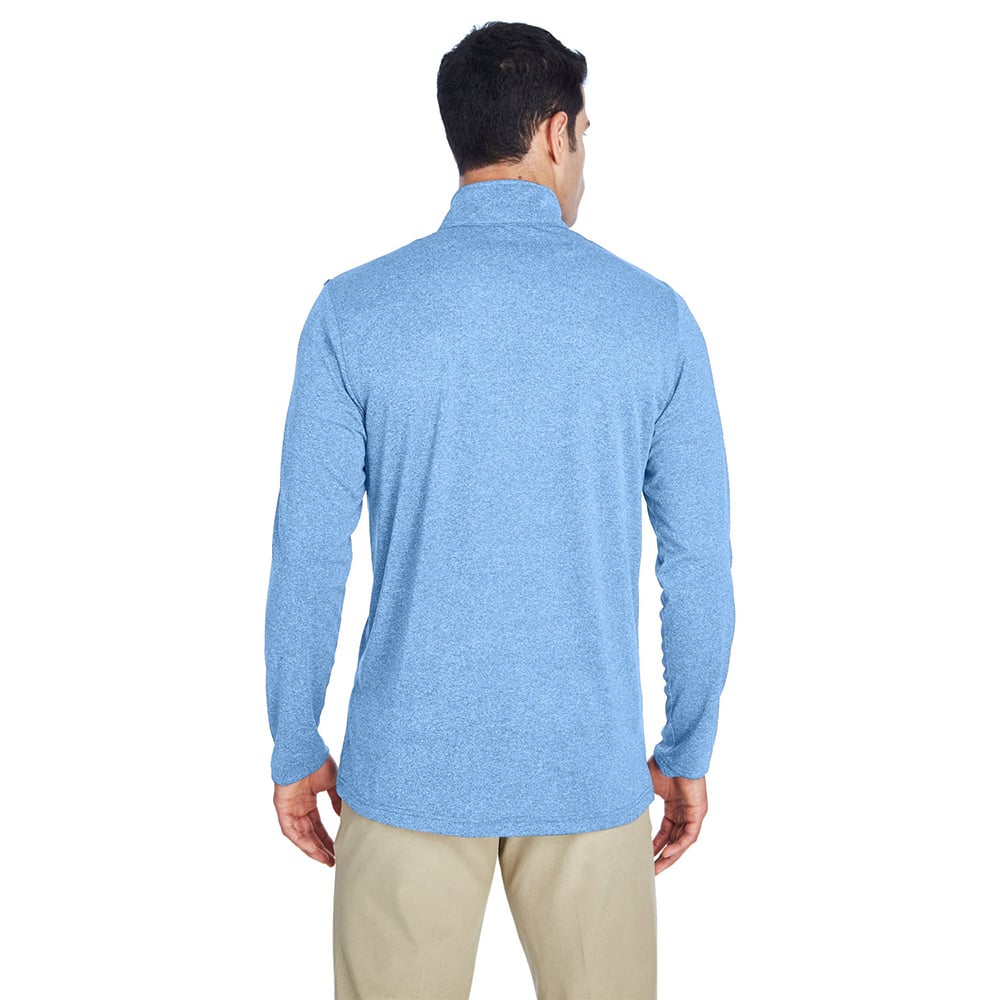 UltraClub Cool & Dry 8618 Men's Heathered Performance Quarter - Zip - Gorvex.com