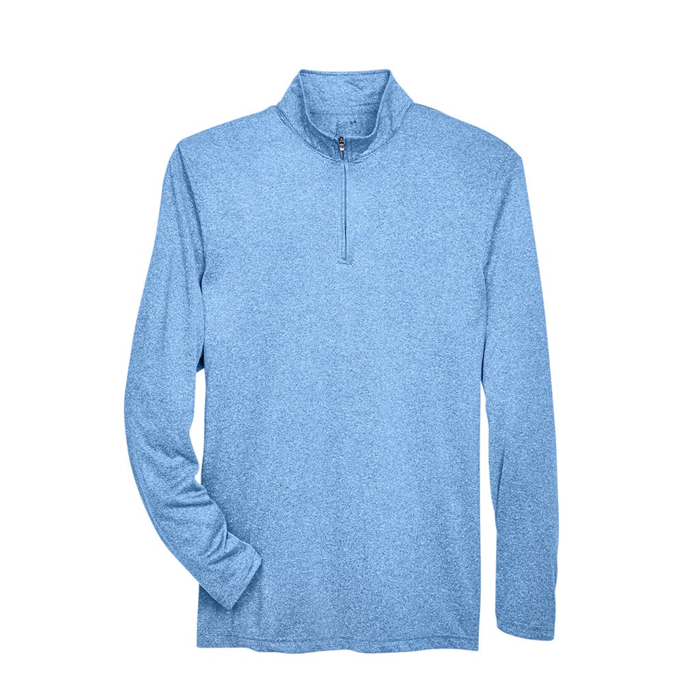 UltraClub Cool & Dry 8618 Men's Heathered Performance Quarter - Zip - Gorvex.com