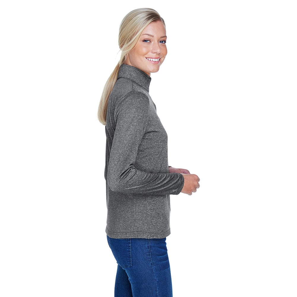 UltraClub Cool & Dry 8618W Ladies' Heathered Performance Quarter - Zip - Gorvex.com