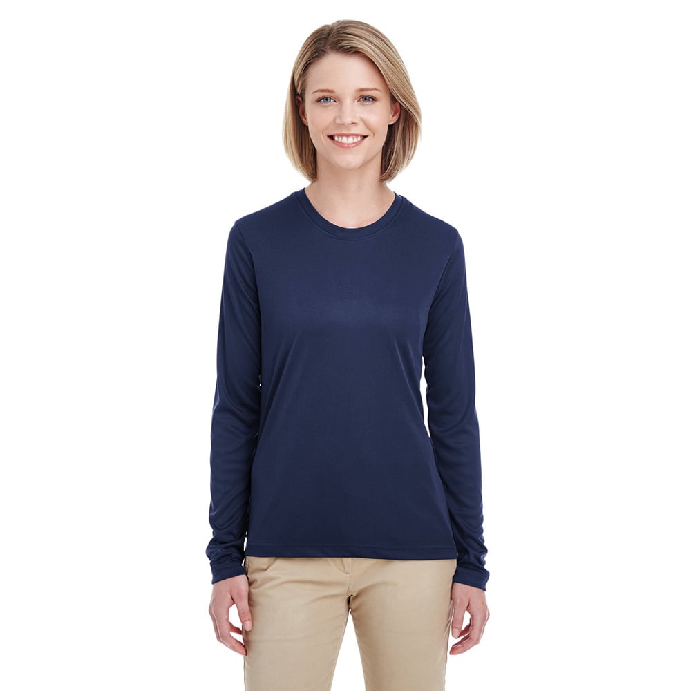 UltraClub Cool & Dry 8622W Ladies' Performance Long - Sleeve T-Shirt - Gorvex.com