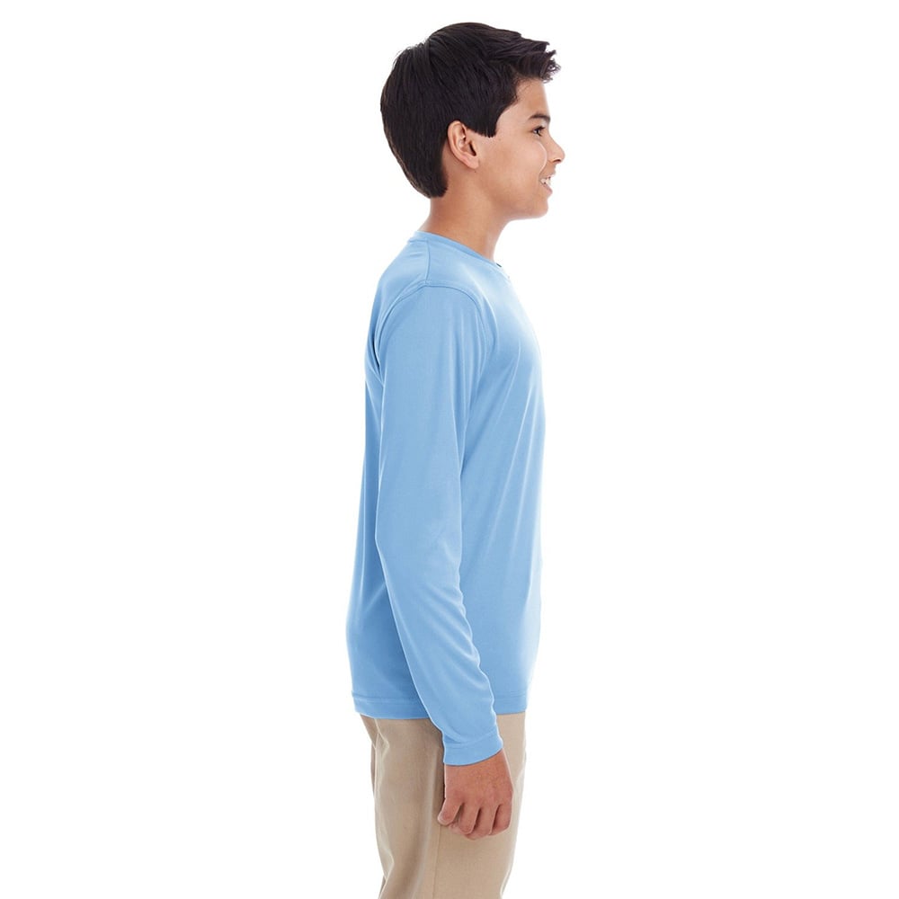 UltraClub Cool & Dry 8622Y Youth Performance Long - Sleeve T-Shirt - Gorvex.com