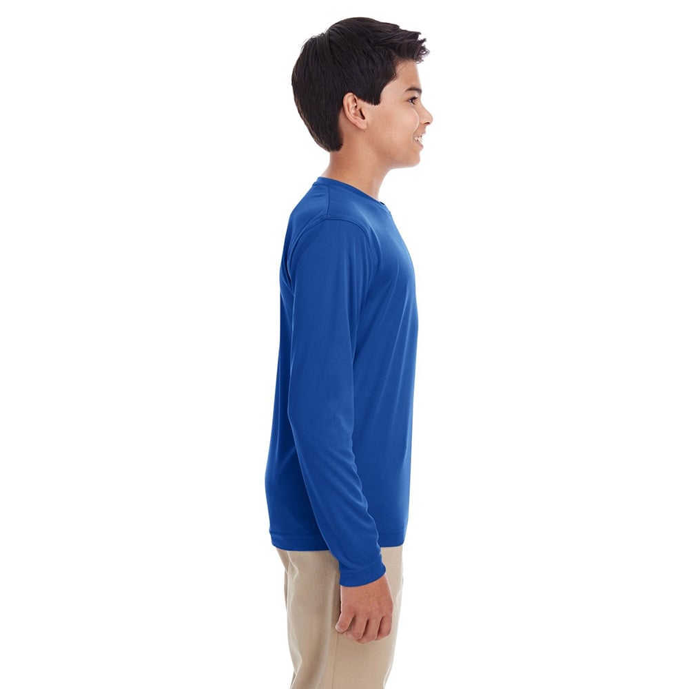 UltraClub Cool & Dry 8622Y Youth Performance Long - Sleeve T-Shirt - Gorvex.com