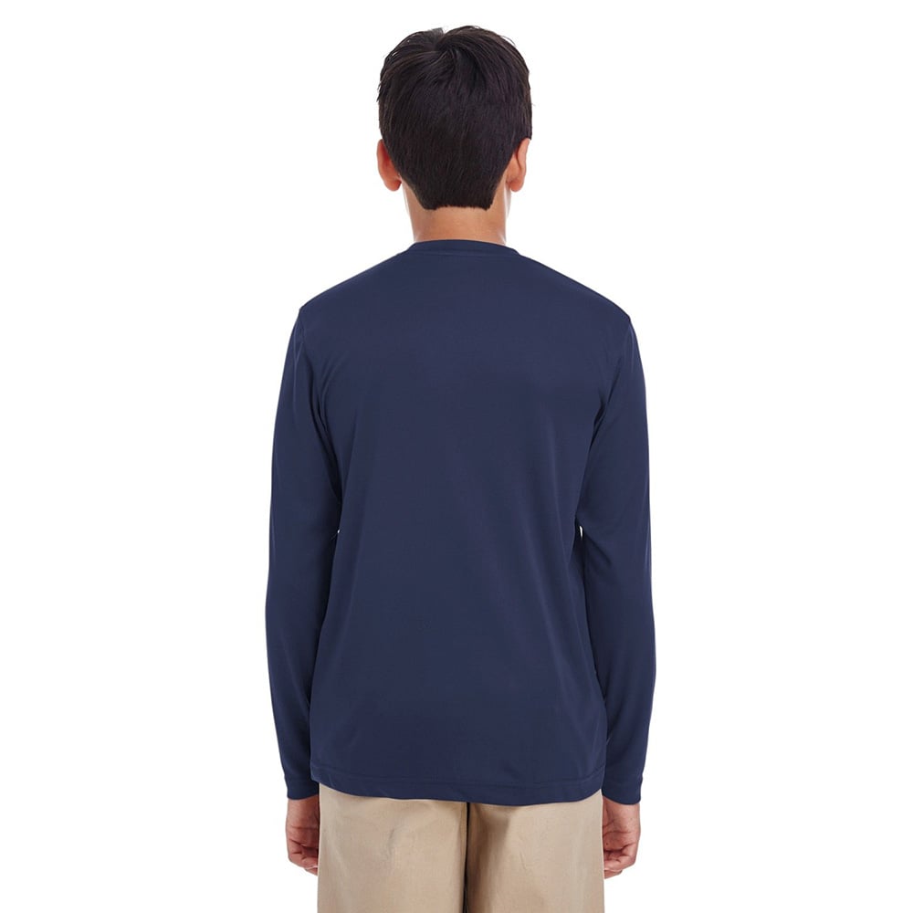 UltraClub Cool & Dry 8622Y Youth Performance Long - Sleeve T-Shirt - Gorvex.com