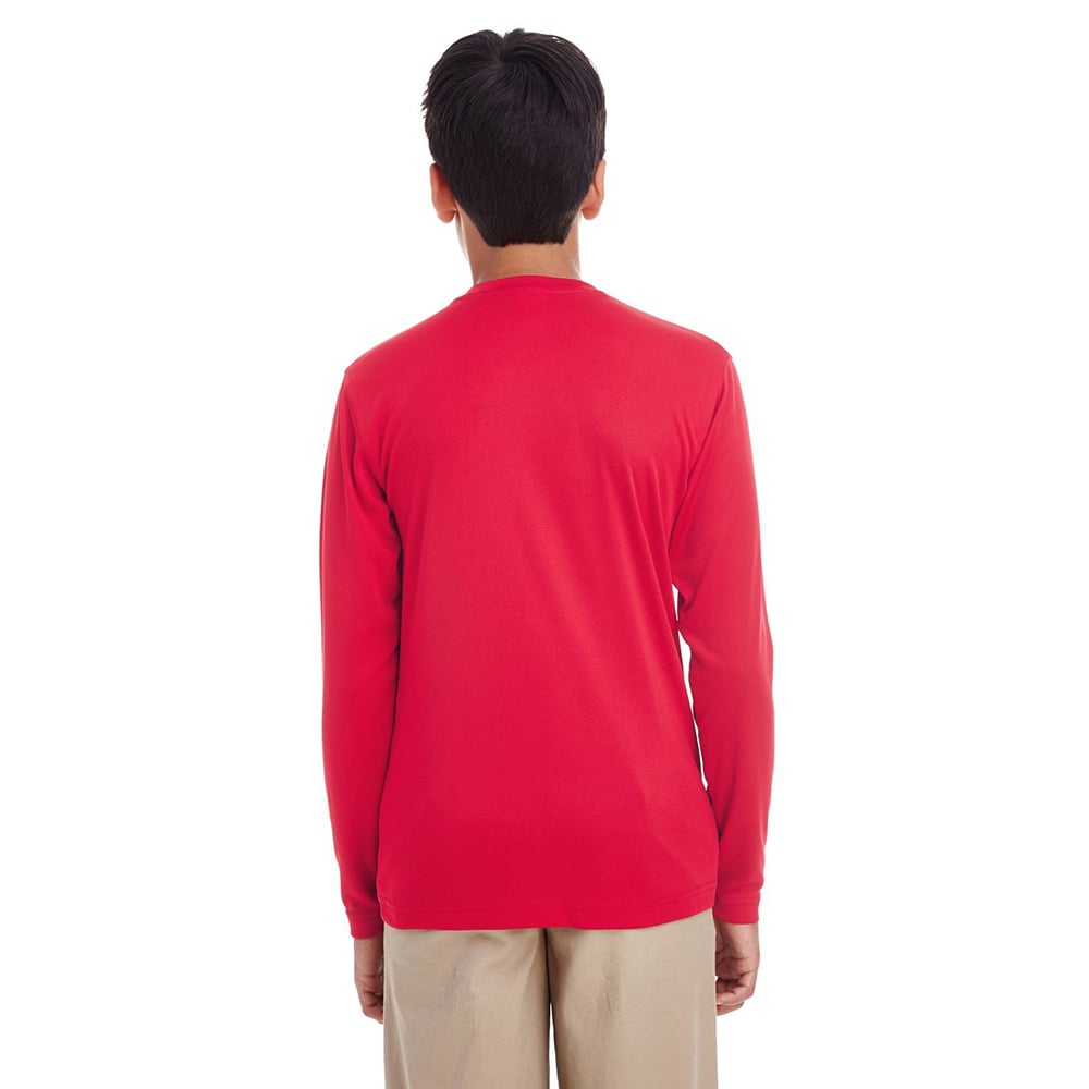 UltraClub Cool & Dry 8622Y Youth Performance Long - Sleeve T-Shirt - Gorvex.com