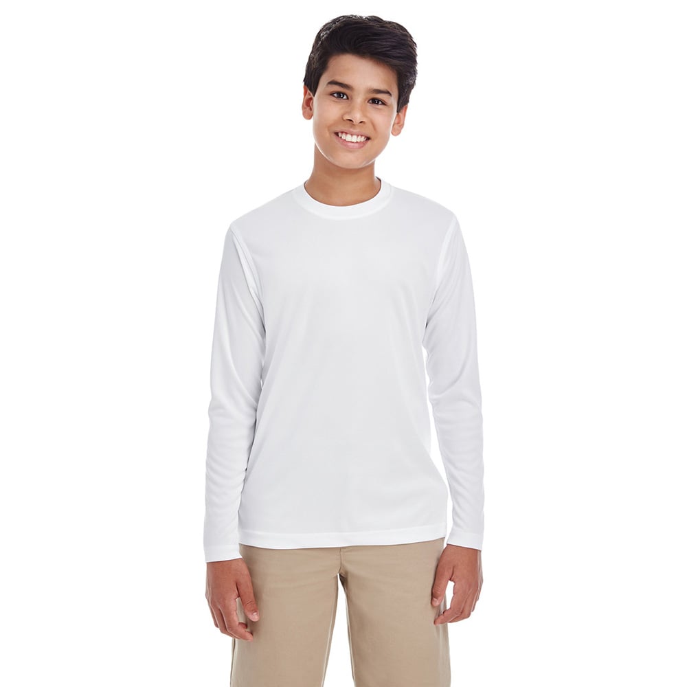 UltraClub Cool & Dry 8622Y Youth Performance Long - Sleeve T-Shirt - Gorvex.com