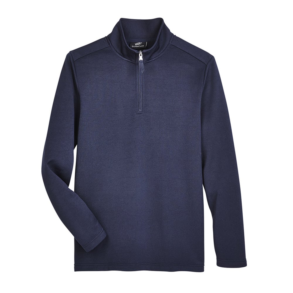 UltraClub UC792 Men's Coastal Pique Fleece Quarter - Zip Pullover - Gorvex.com