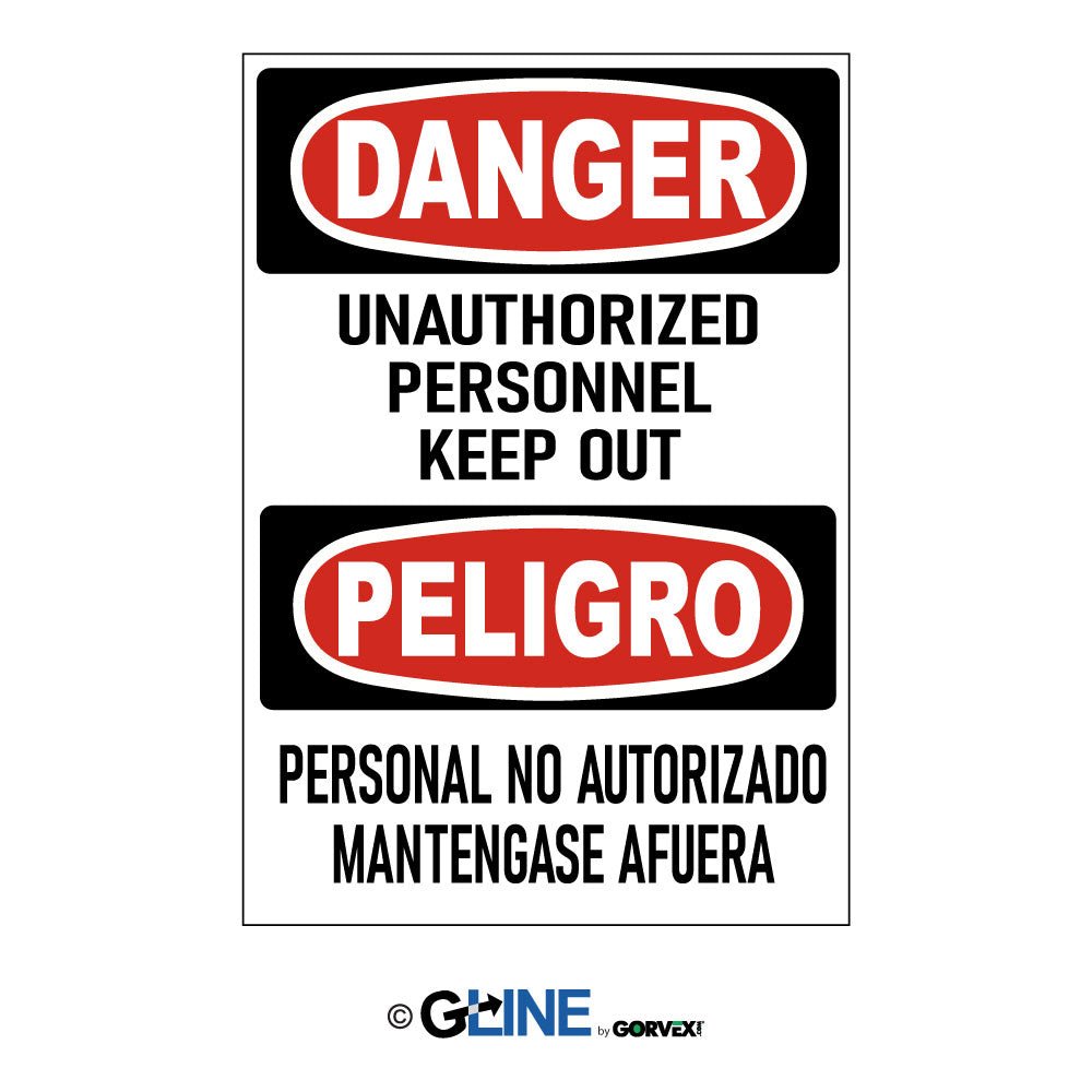 Unauthorized Personnel Keep Out Peligro Personal No Autorizado Sign - Gorvex.com