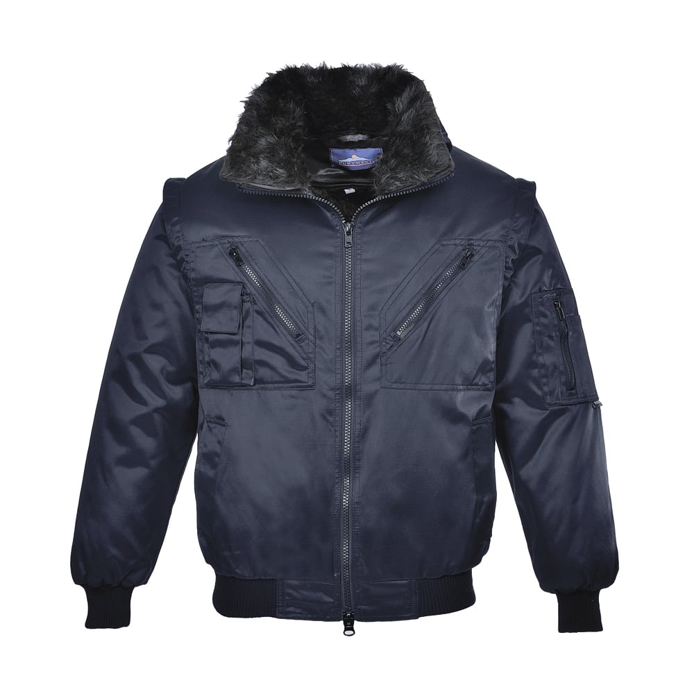 Portwest UPJ10 Pilot Jacket with Zip Out Pile Collar and Sleeves