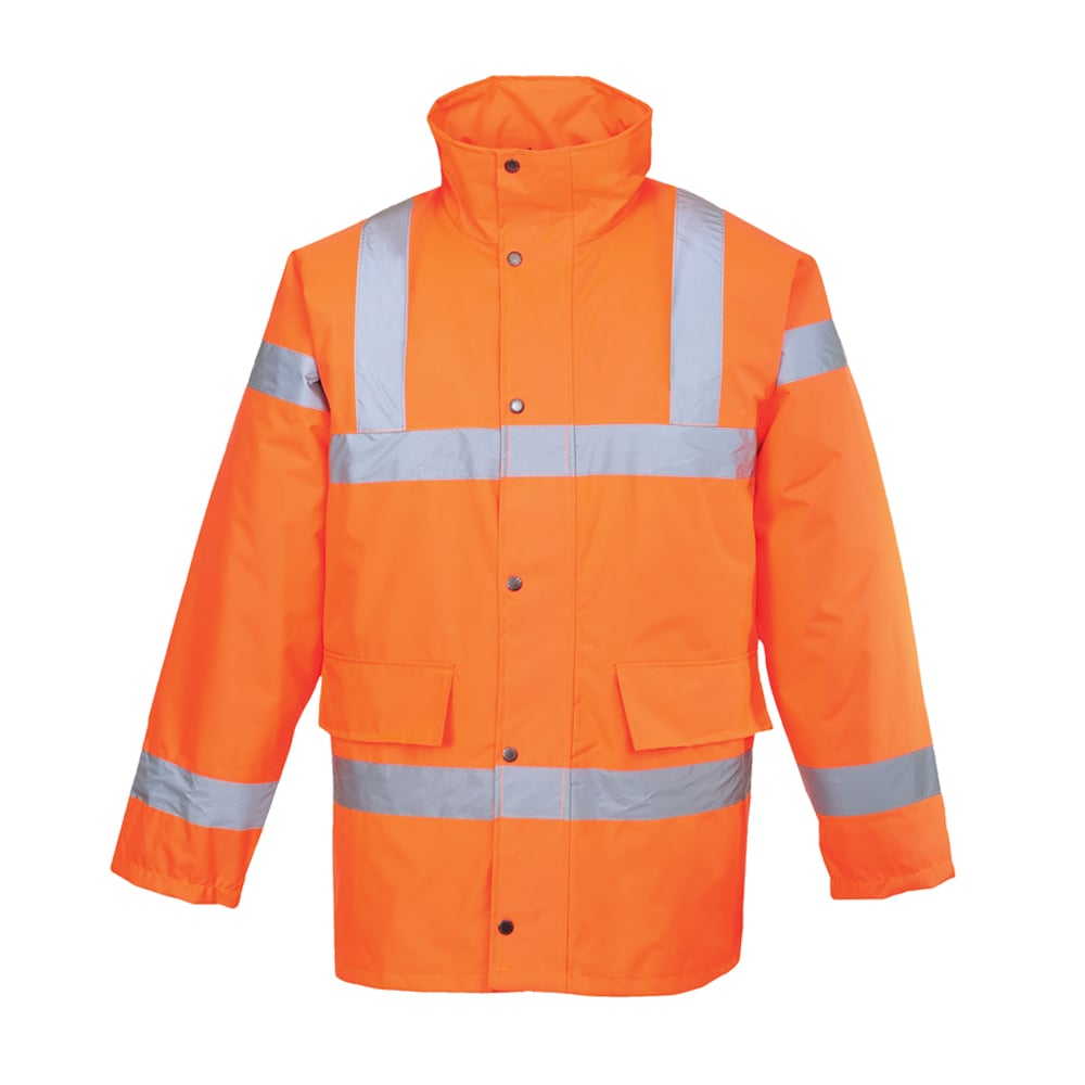 Portwest URT30 Hi Vis Traffic Jacket with Zip and Snap Closure