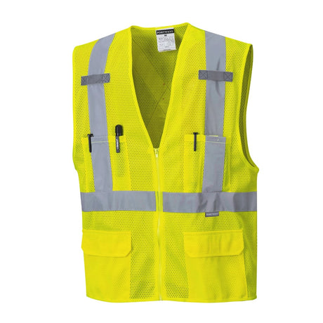 Portwest US370 Atlanta Hi Vis Mesh Vest with 2 Mic Tabs