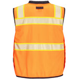 Portwest US375 Hi Vis Poly/Mesh Premium Surveyor's Vest + Back Pouch