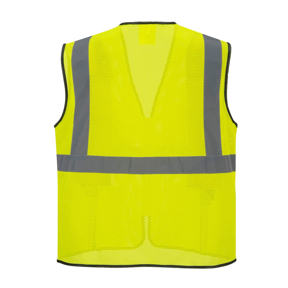 Portwest US380 Tampa Hi Vis Mesh Vest with Black Trim