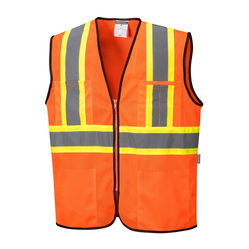 Portwest US381 Frisco Hi Vis Mesh Vest with Black Trim