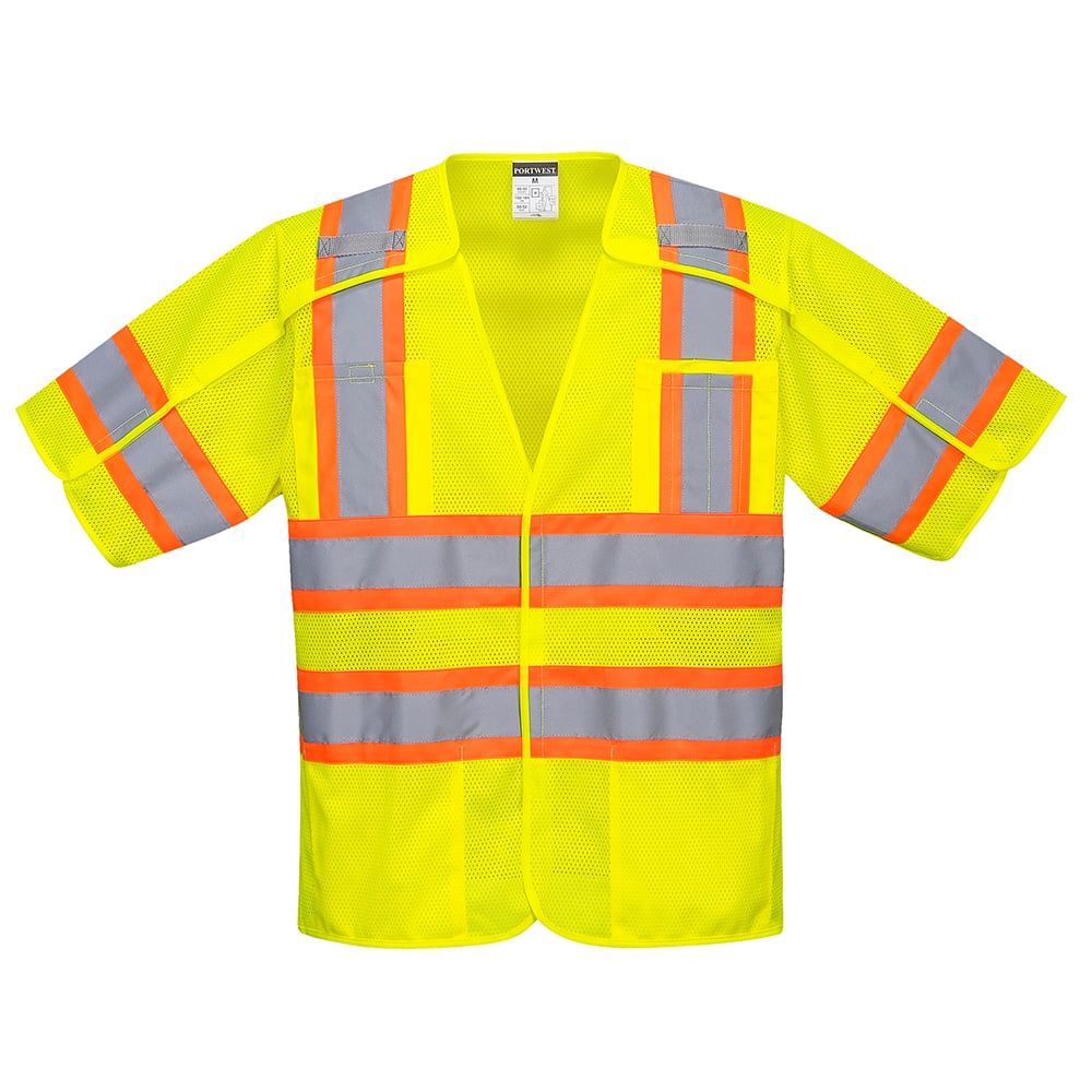 Portwest US382 Kobuk Hi Vis Yellow 5-Point Breakaway Mesh Vest