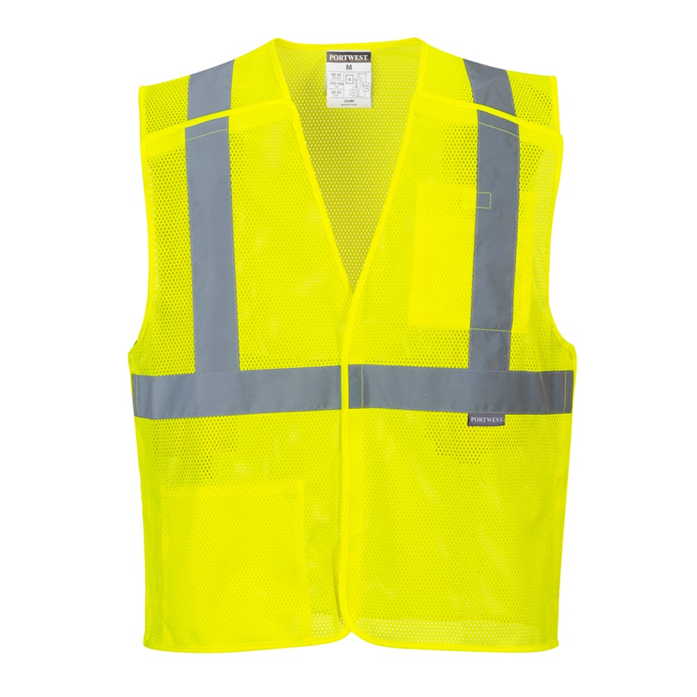 Portwest US384 Economy Hi Vis Mesh Vest with Hook and Loop Closure