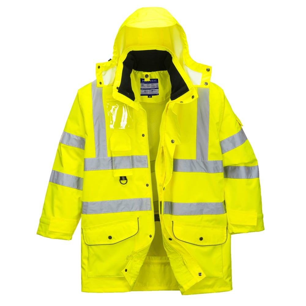 Portwest US427 Hi Vis 7-in-1 Traffic Jacket with Removable Warmer Vest