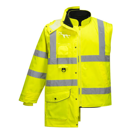 Portwest US427 Hi Vis 7-in-1 Traffic Jacket with Removable Warmer Vest