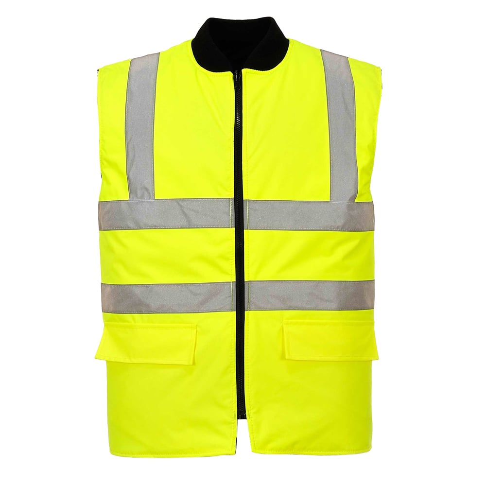 Portwest US469 Hi Vis Reversible Bodywarmer Vest with Zip Closure