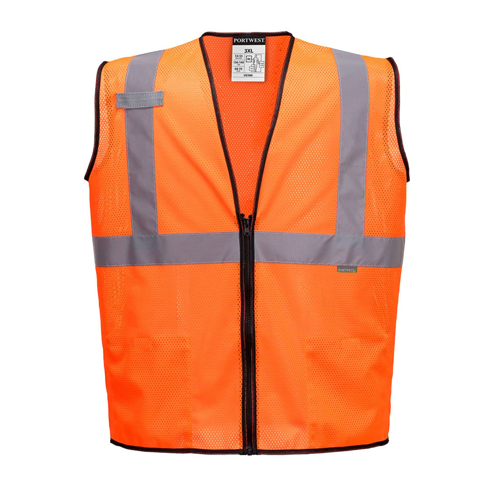 Portwest US580 Hi Vis Alabama Cooling Mesh Vest with Zipper Closure