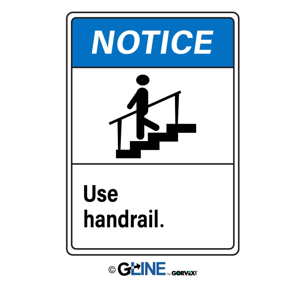 Use Handrail With Picto - Notice Sign - Gorvex.com