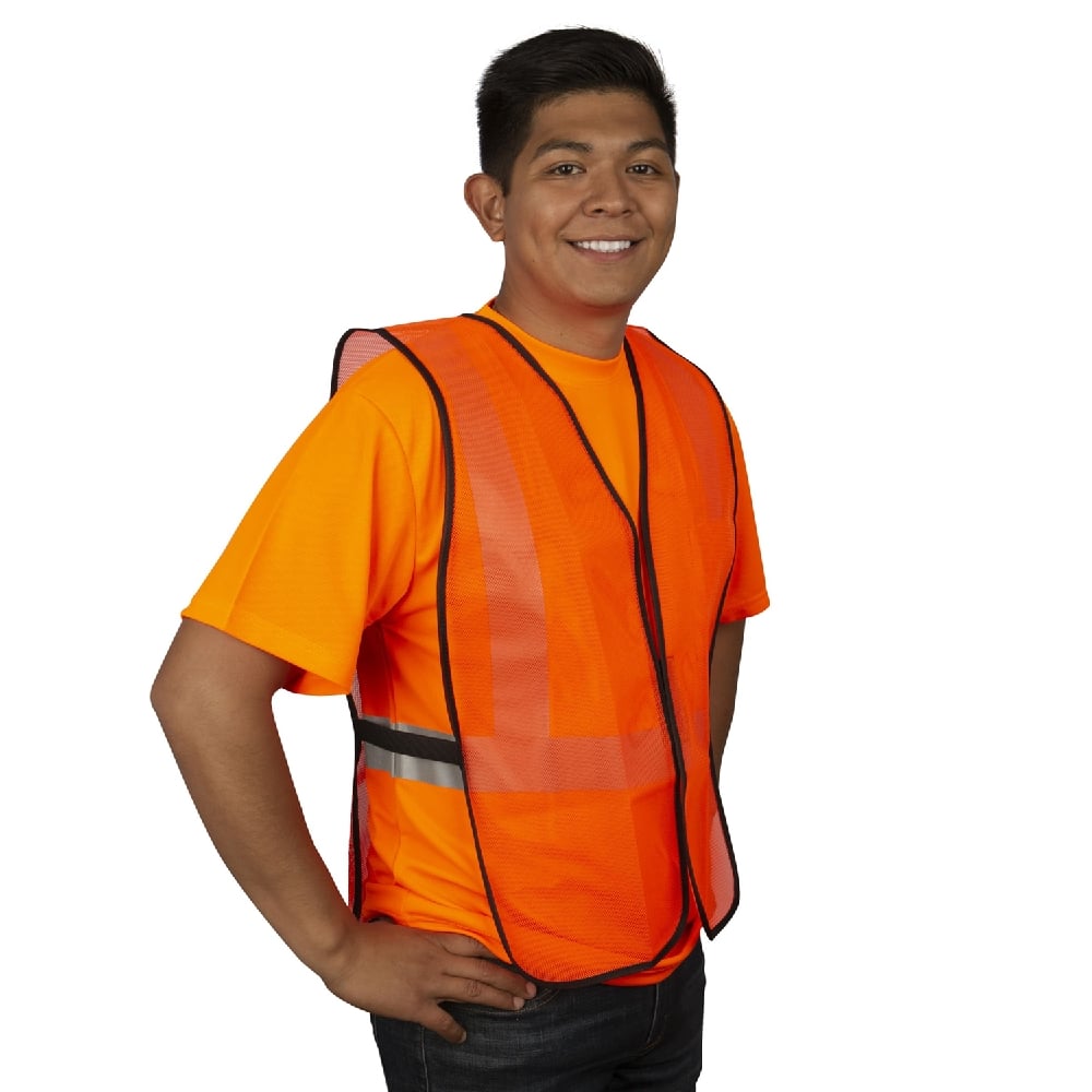 COR-V100 Non-Rated Polyester Mesh Hi Vis Vest / Hook & Loop Closure