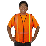 Hi Vis Mesh Vest with Reflective Strips / Hook & Loop Closure