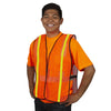 Hi Vis Mesh Vest with Reflective Strips / Hook & Loop Closure