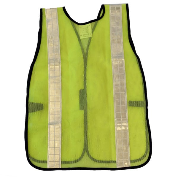 Hi Vis Mesh Vest with 2" Reflective Strips/Hook & Loop Closure