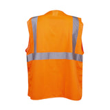 Hi Vis Mesh Vest with 2" Reflective Stripes and Velcro Closure