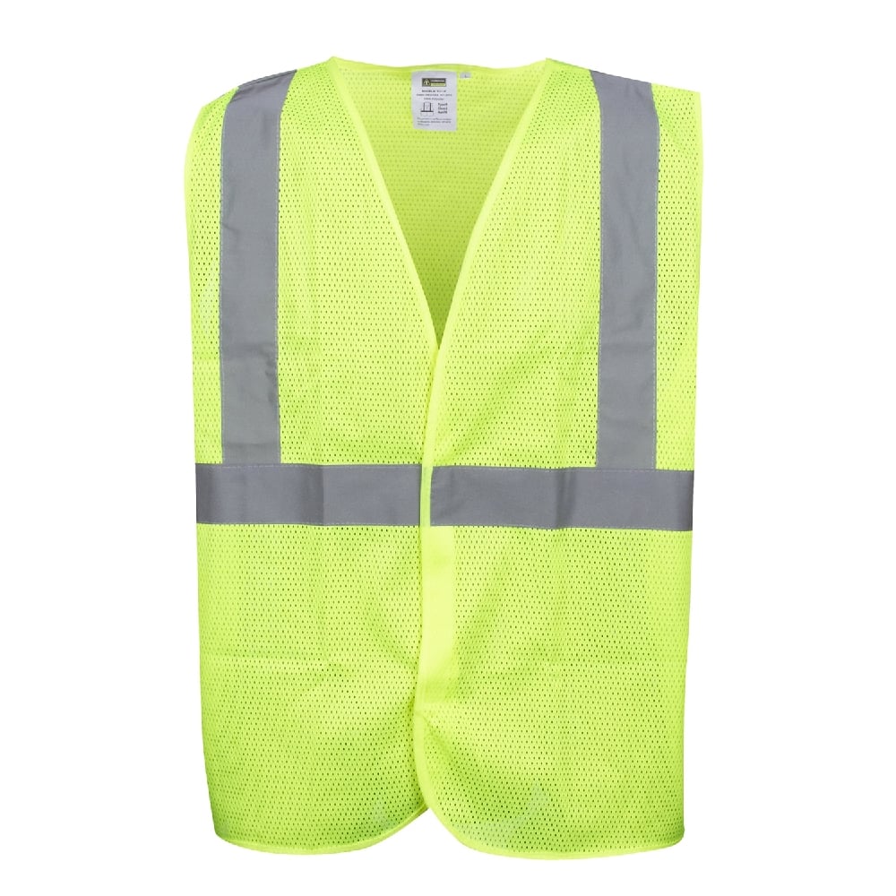 Hi Vis Mesh Vest with 2" Reflective Stripes and Velcro Closure