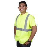 Hi Vis Mesh Vest with 2" Reflective Stripes and Velcro Closure