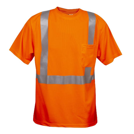 Cor-Brite® Hi Vis Short Sleeved Shirt, Reflective Tape & Chest Pocket