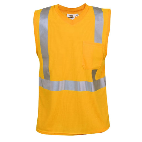 Cor-Brite® Hi Vis Sleeveless Shirt with Heat Applied Reflective Tape