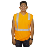 Cor-Brite® Hi Vis Sleeveless Shirt with Heat Applied Reflective Tape