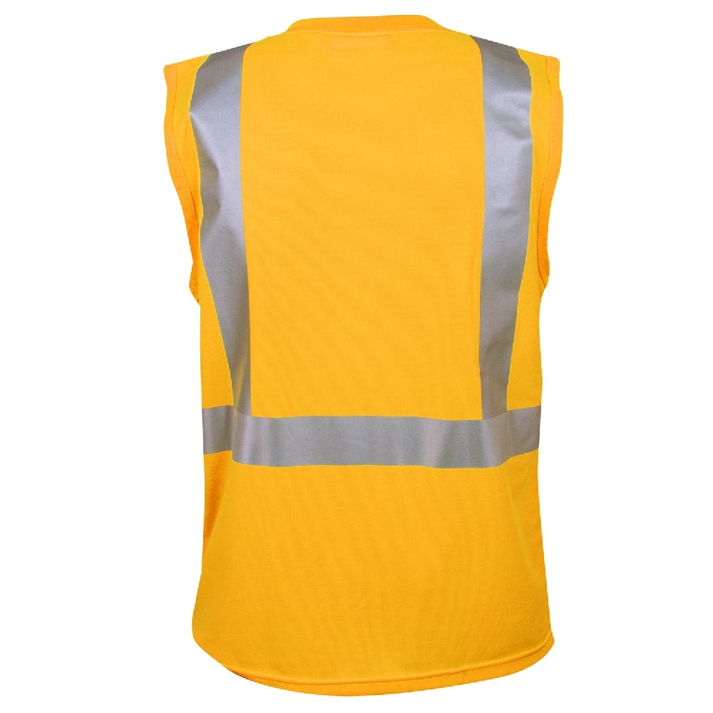 Cor-Brite® Hi Vis Sleeveless Shirt with Heat Applied Reflective Tape