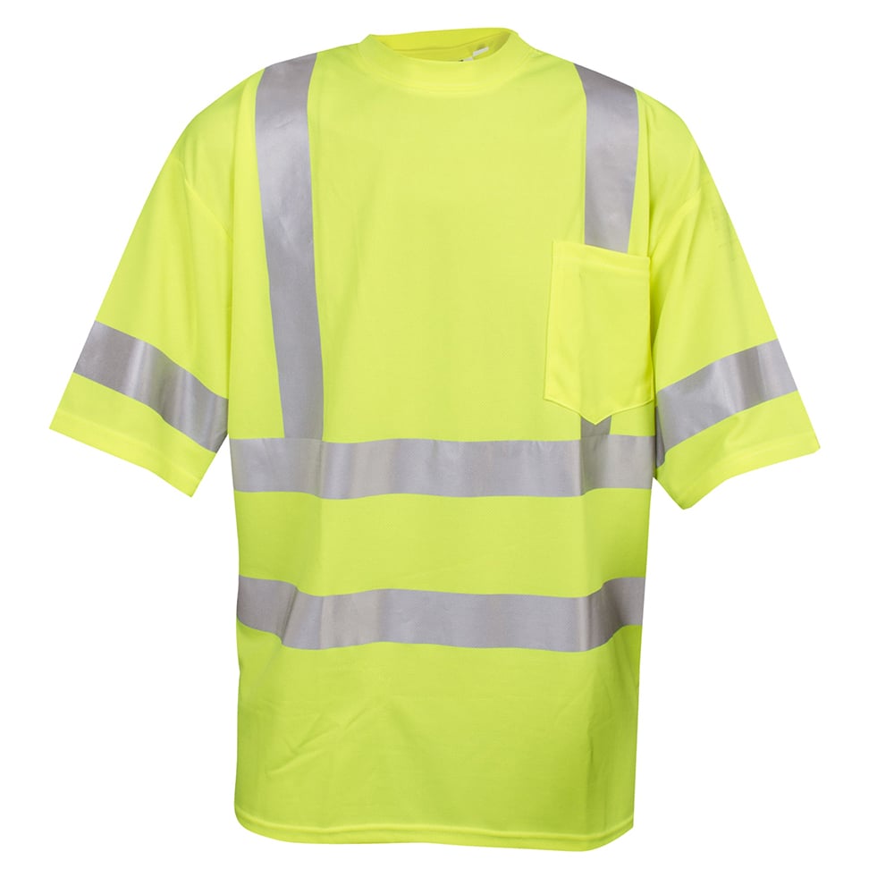 Cor-Brite® Hi Vis Short Sleeve Shirt with Heat Applied Reflective Tape