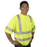 Cor-Brite® Hi Vis Short Sleeve Shirt with Heat Applied Reflective Tape