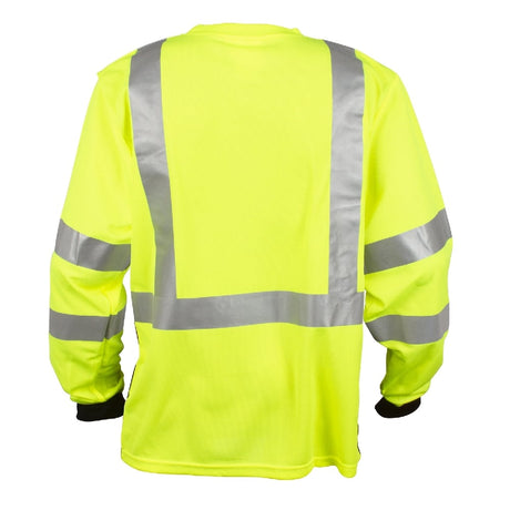 Cor-Brite® Hi Vis Birdseye Long Sleeve Shirt with Black Front Panel