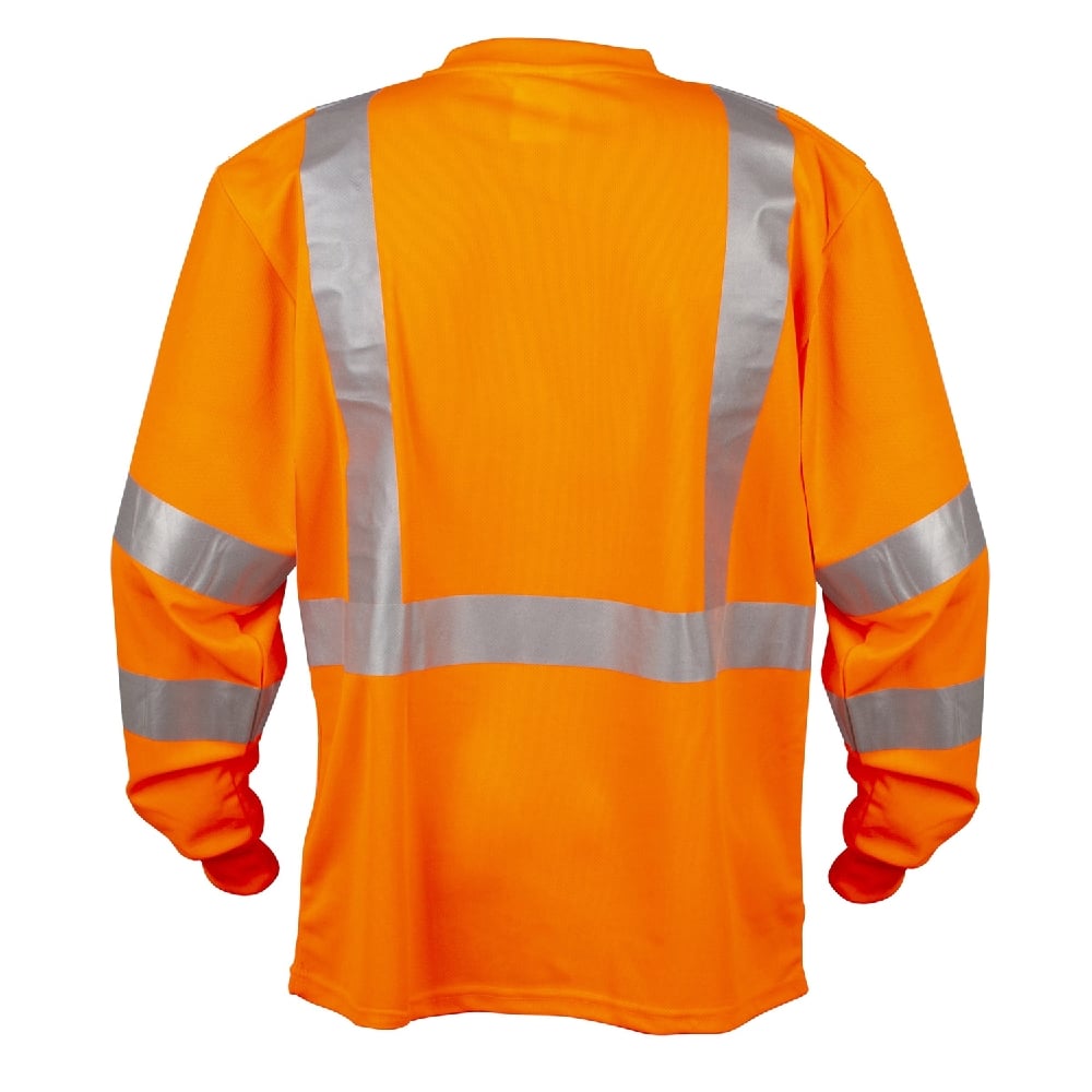 Hi Vis Long Sleeve Birdseye Shirt with Segmented Heat Transfer Tape