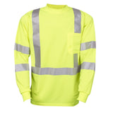 Hi Vis Long Sleeve Birdseye Shirt with Segmented Heat Transfer Tape