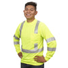 Hi Vis Long Sleeve Birdseye Shirt with Segmented Heat Transfer Tape