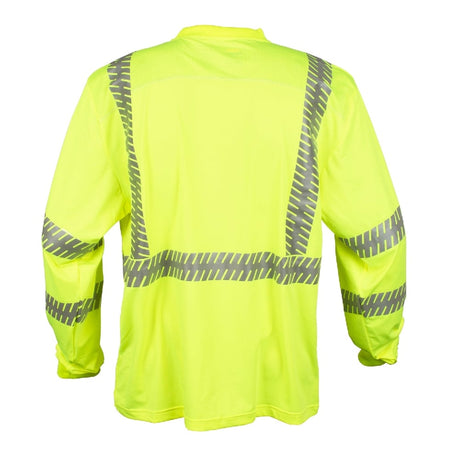 COR-BRITE® Hi Vis Long Sleeve Shirt with Heat Applied Reflective Tape