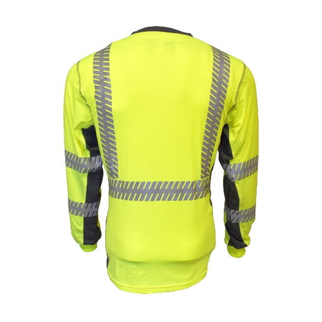 COR-BRITE® Hi Vis Long Sleeve Shirt, Side Panels + Heat Transfer Tape