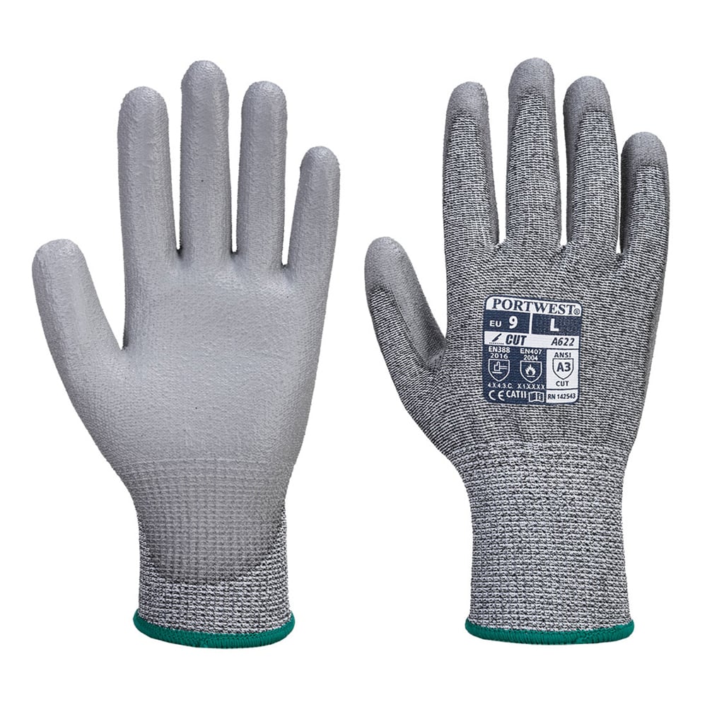 Portwest VA622 Abrasion/Tear Resistant, MR Cut PU Palm Glove - Vending, 1 pair