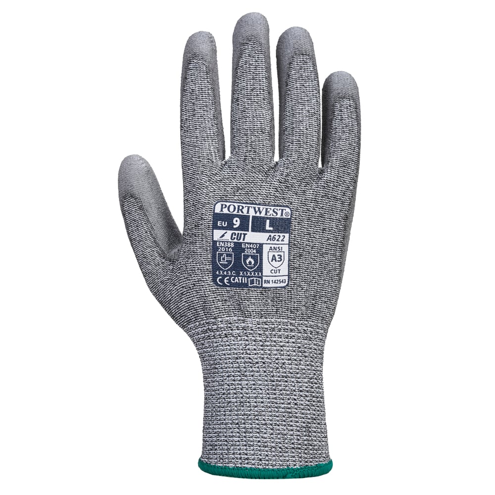 Portwest VA622 Abrasion/Tear Resistant, MR Cut PU Palm Glove - Vending, 1 pair