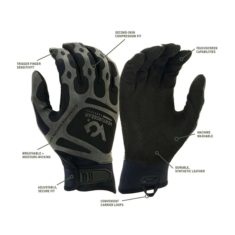 Venture Gear VGTG10 Compression Fit Touchscreen Synthetic Training Gloves, 1 pair - Gorvex.com